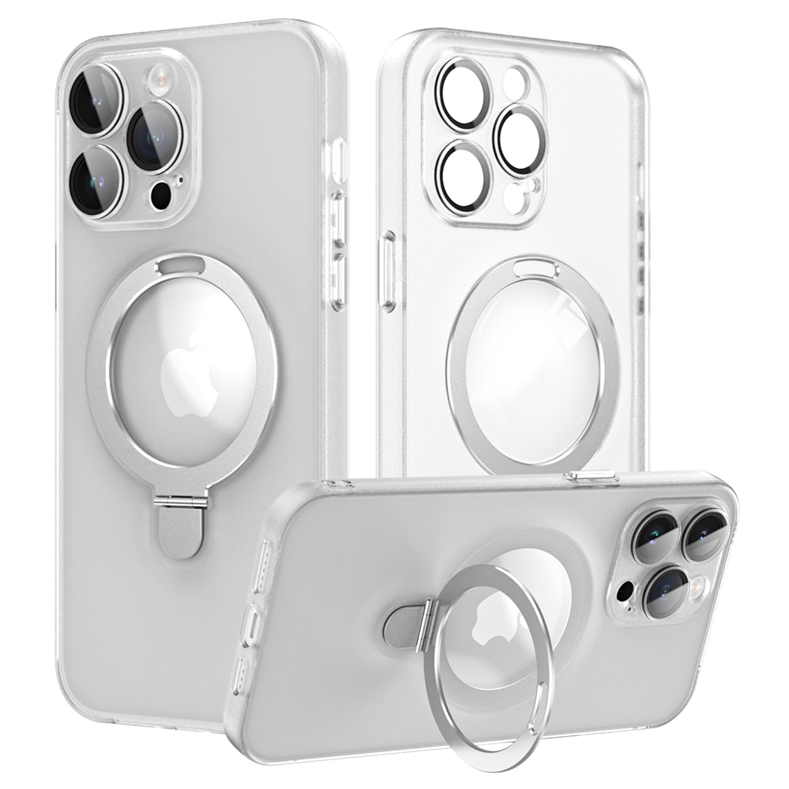 Pro iPhone 14 Pro Max Magnetický stojánek na telefon Kryt na mobil Matný PC TPU kryt s ochranou skleněné čočky Pro iPhone 14 Pro Max Magnetický stojánek na telefon Kryt na mobil Matný PC TPU kryt s ochranou skleněné čočky